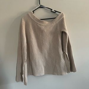 🌟Lulu’s Glad to See Ya Oatmeal Off-the-Shoulder Sweater